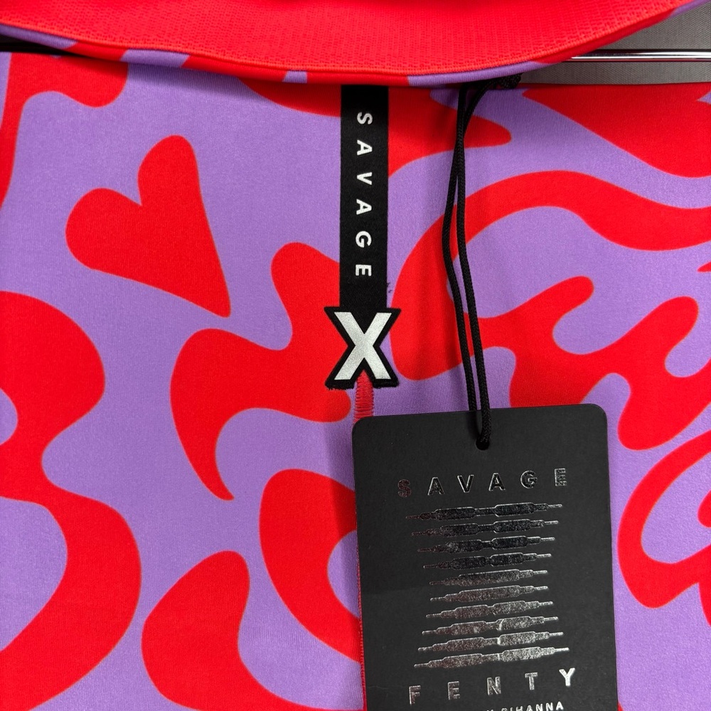 Savage X Fenty Red and Purple Heart Activewear Set valentines drop size 18/20 - Picture 8 of 11
